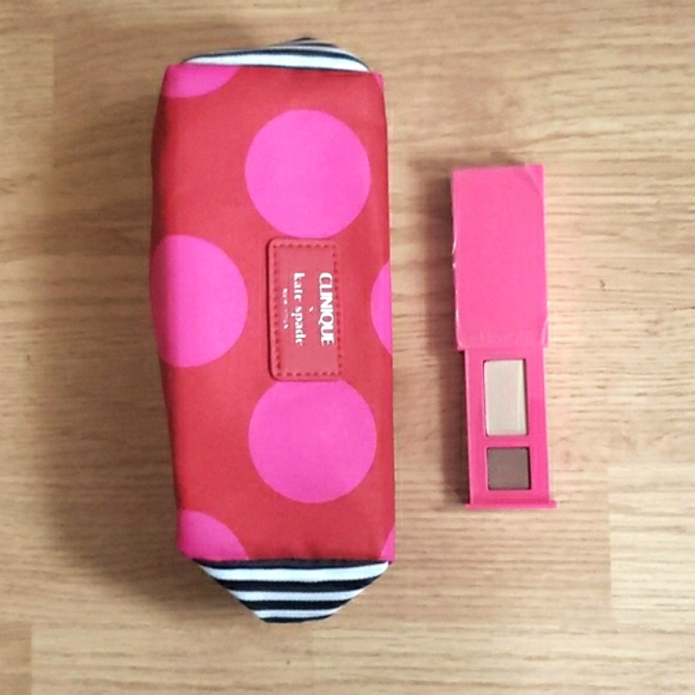 Clinique x Kate Spade Makeup Cosmetic Bag +All About Shadow Duo in 01